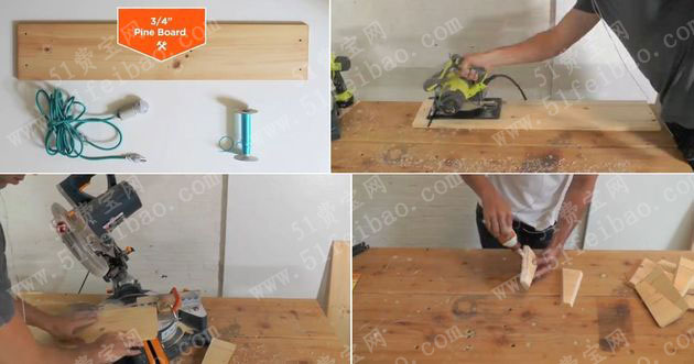 最简单的家庭木工：用木板做田园diy灯罩教程