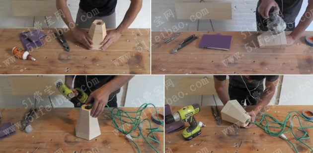 最简单的家庭木工：用木板做田园diy灯罩教程