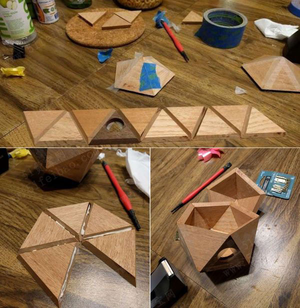 教你用废木料做20面体diy鸟窝