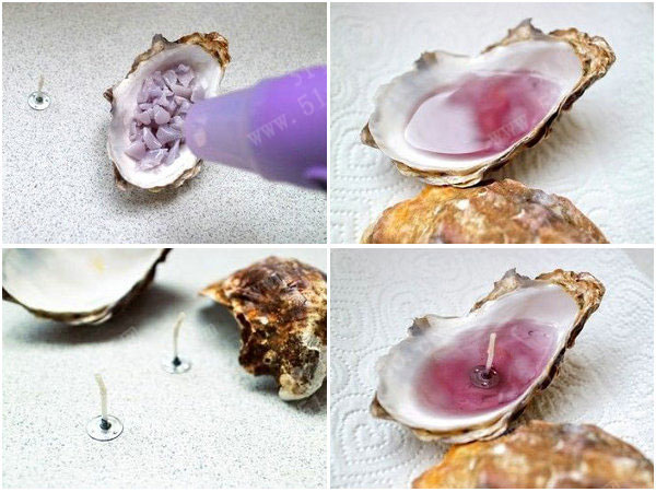 牡蛎壳再利用制作漂亮蜡烛的简单办法