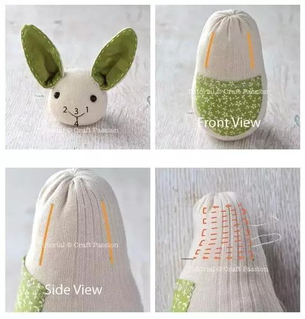 旧袜子diy母子袋鼠布偶娃娃 - 废物利用手工diy小制作 - 51费宝网