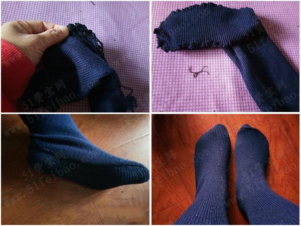 如何利用旧羊毛衫改造袜子