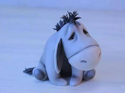 动画手办制作教程,冷瓷土diy小灰驴屹耳教学