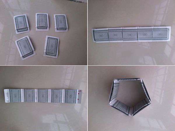扑克牌diy五边形收纳盒的制作方法