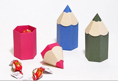 自制可爱的铅笔头糖果包装盒