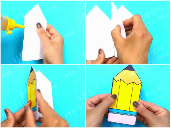 diy铅笔型卡通环保记事簿 - 废物利用手工diy小制作 - 51费宝网(繁体