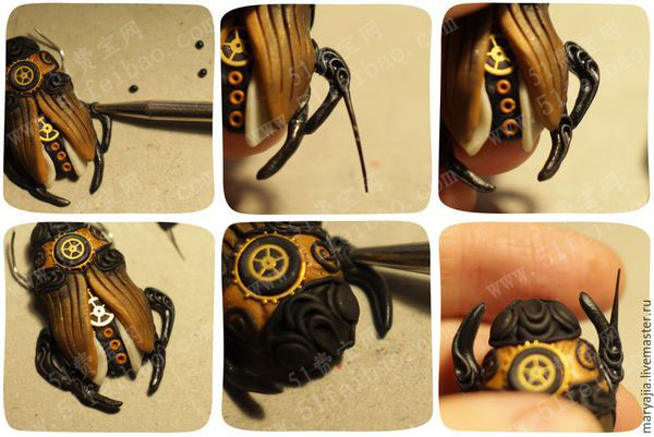 轻粘土手工制作蒸汽朋克圣甲虫