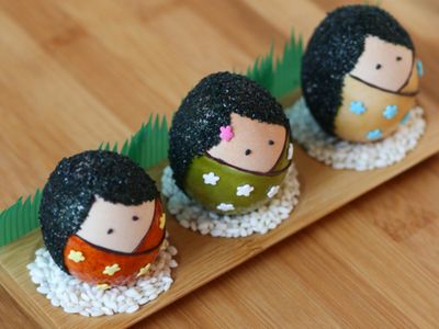 五谷杂粮DIY的日式鸡蛋小人偶