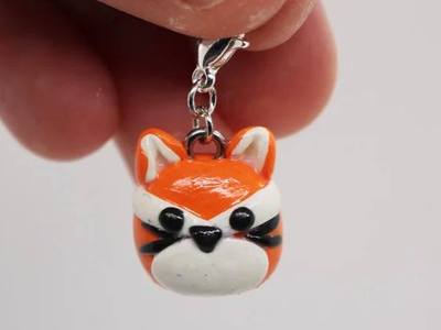 彩泥手工松鼠制作图解软陶工艺饰品教程,diy镶嵌花吊坠