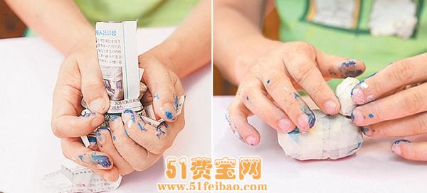 废纸制作手工艺品 diy可爱蓝鸟