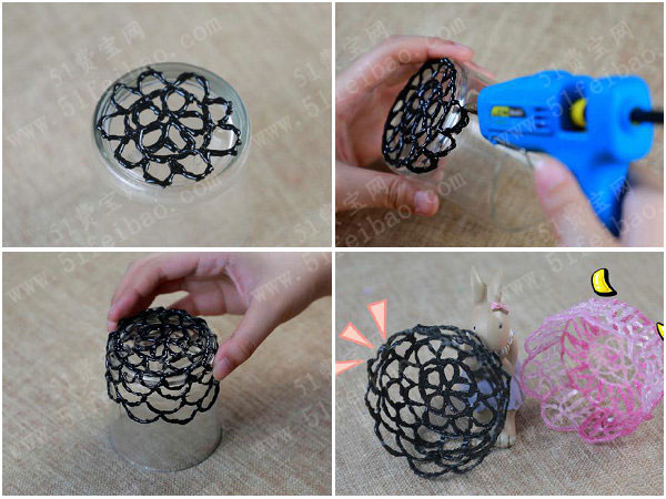 热熔胶创意无限diy小饰品篮子 - 废物利用手工diy小制作 - 51费宝网