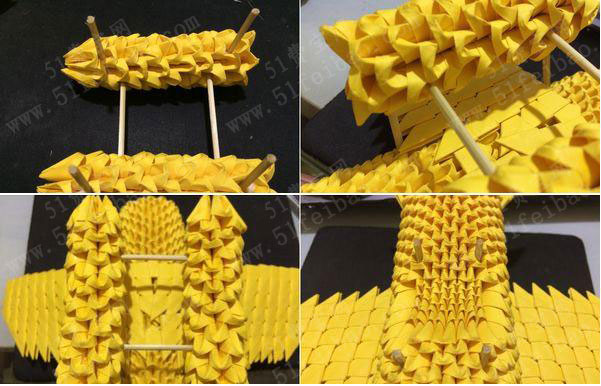 三角插入门手工:diy三角插螺旋桨双翼飞机制作教程