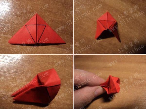 三角插折纸diy企鹅和小黄鸭图解教程