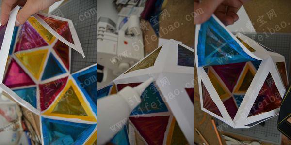怎么DIY立体纸板彩色几何挂饰