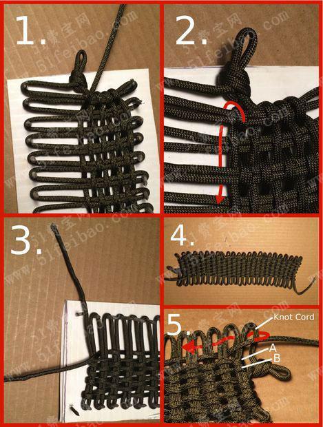 手编伞绳手机袋编法图解教程