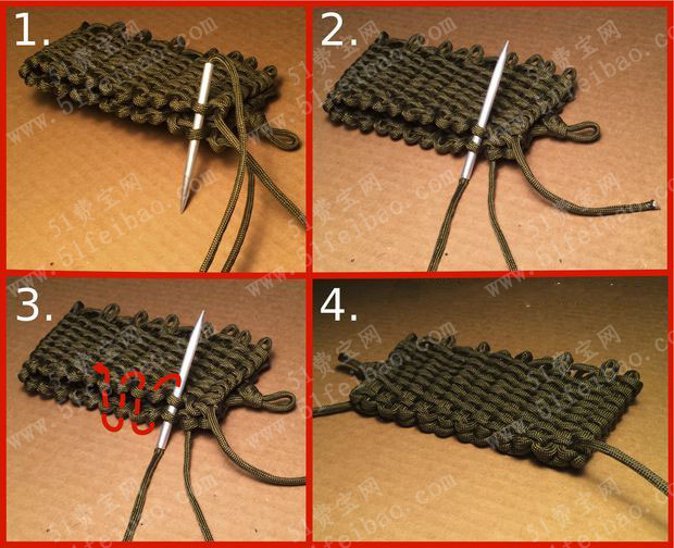 手编伞绳手机袋编法图解教程
