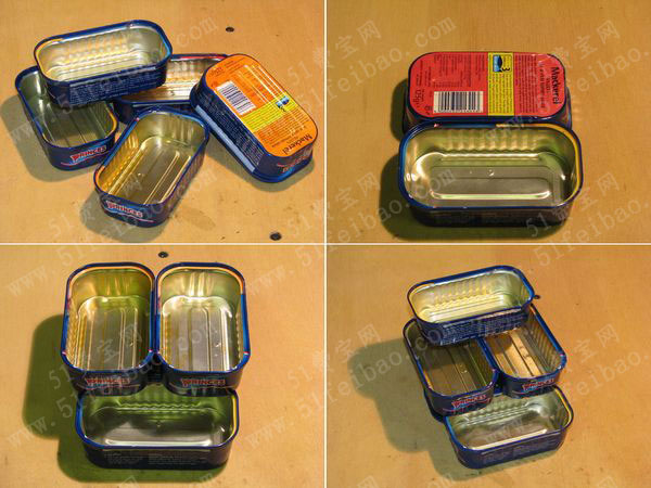 罐头盒回收起来做组合收纳盒