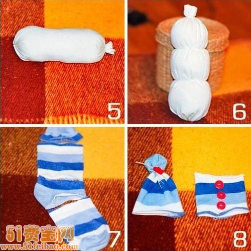 使用旧袜子怎么做圣诞节雪人