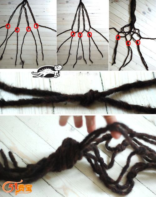 怎么利用绳子编织悬吊花盆架