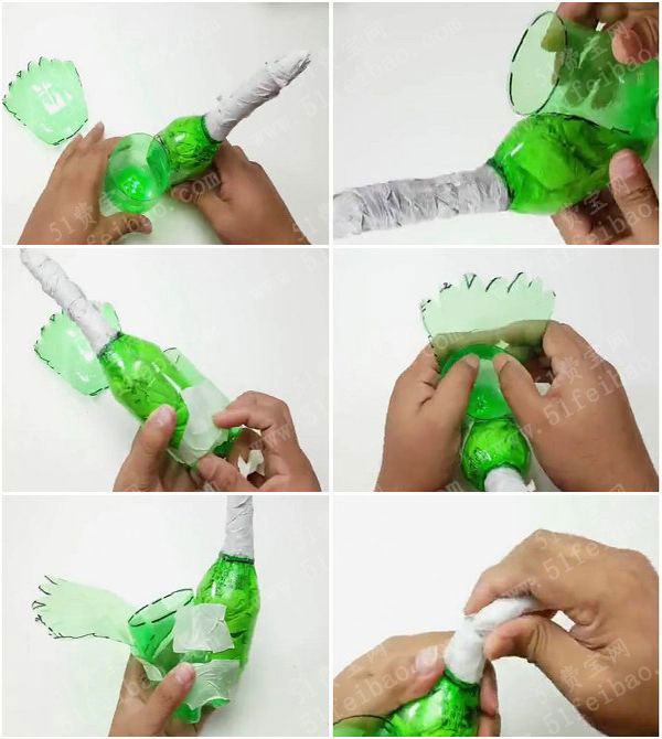 塑料瓶孔雀的制作过程图片