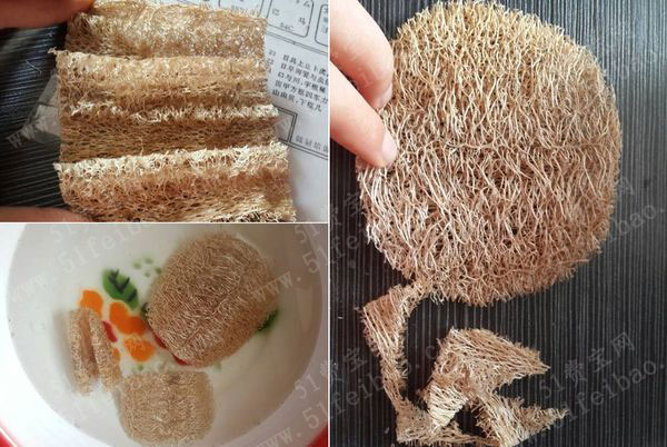 如何使用丝瓜络手工制作传统瓜瓤杯垫
