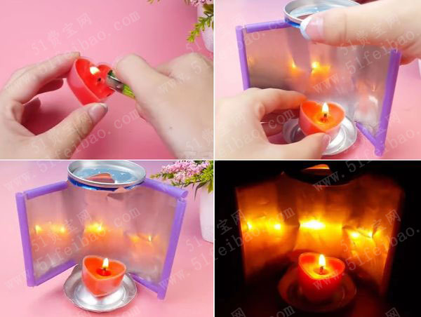 易拉罐制作聚光蜡烛灯实验