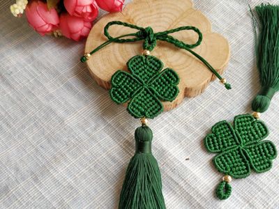 diy绳编四叶草挂件的制作图解