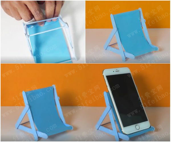 自制棒冰棍沙滩椅手机支架 - 废物利用手工diy小制作 - 51费宝网(繁体