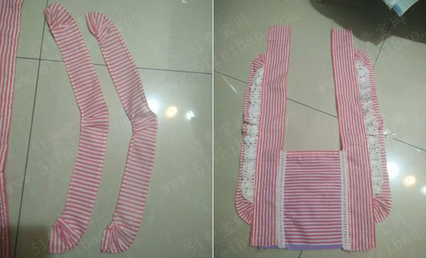 diy爱心口水巾布艺手工防水小围裙制作教程