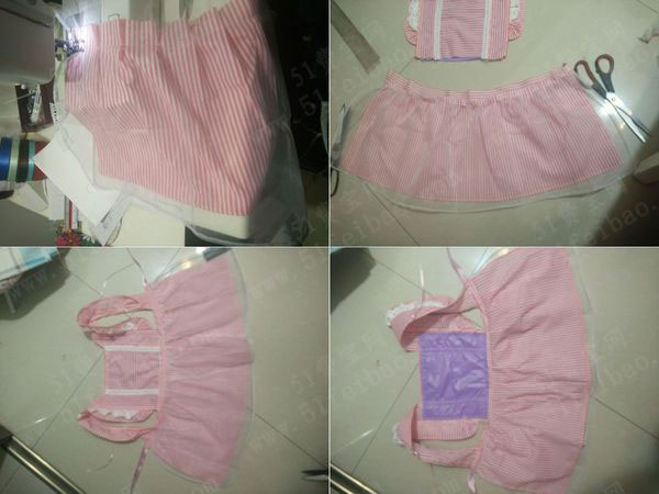 diy爱心口水巾布艺手工防水小围裙制作教程