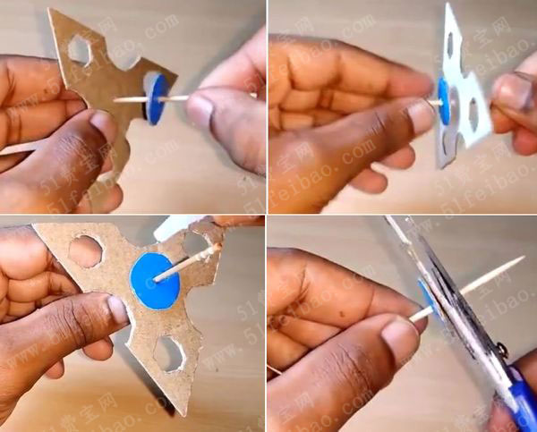 用纸板diy三角陀螺详细做法图解