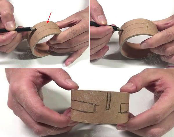 教你如何学会用废纸筒收纳耳机 - 废物利用手工diy小制作 - 51费宝网