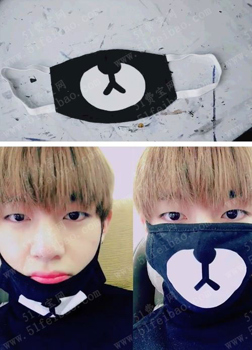 如何做diy日系卡通熊本熊口罩