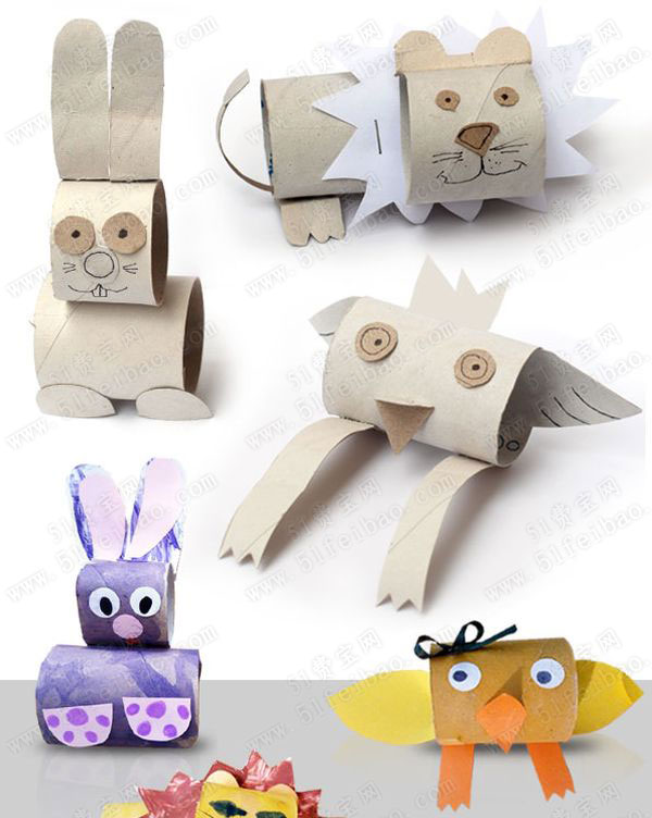 让宝宝玩的乐此不疲的制作卫生纸芯小动物 - 废物利用手工diy小制作