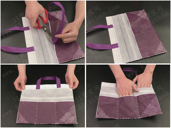 闲置购物袋做个无纺布收纳袋 - 废物利用手工diy小制作 - 51费宝网