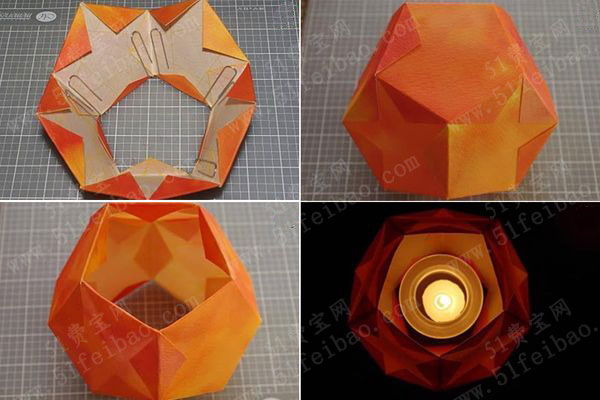 diy五角星折纸灯笼做法图解原理 手工小制作 51费宝网