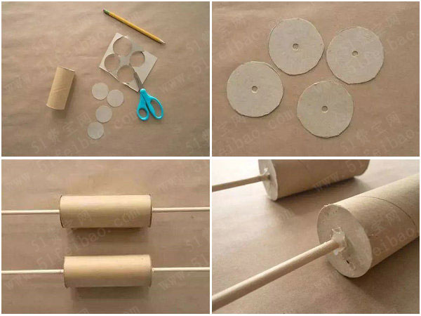 亲子手工实验diy纸箱做个滚轮动画机