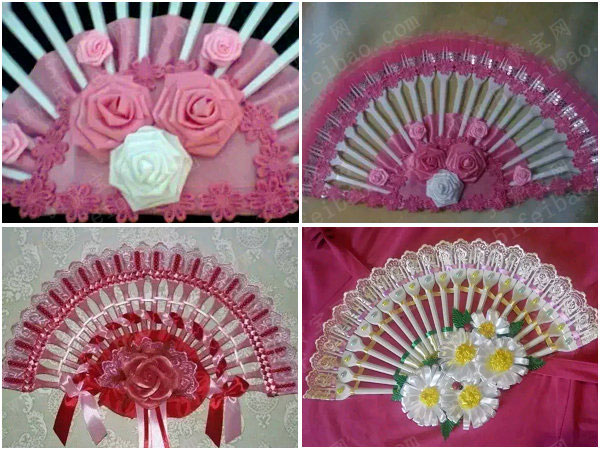 一次性叉子巧妙变身壁挂装饰扇 - 废物利用手工diy小制作 - 51费宝网