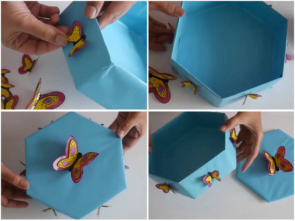 如何利用快递包装箱制作蝴蝶糖果盒 - 废物利用手工diy小制作 - 51费