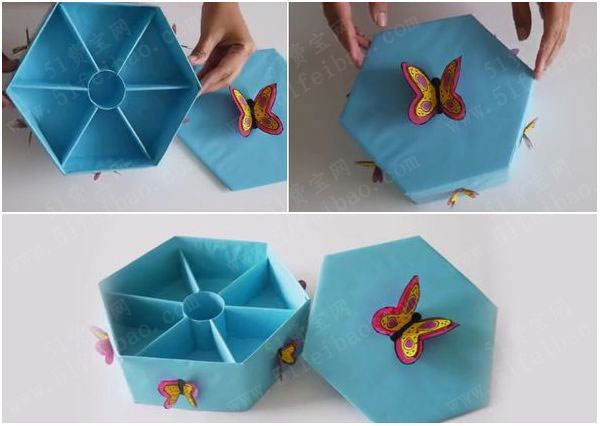 如何利用快递包装箱制作蝴蝶糖果盒 - 废物利用手工diy小制作 - 51费