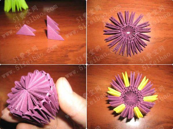 三角插折纸教程之DIY仙人掌小盆栽