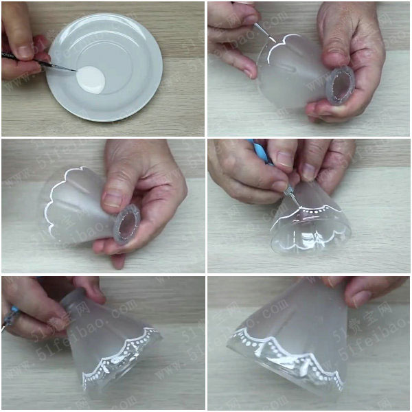 塑料瓶制作一个好看的西式茶杯 - 废物利用手工diy小制作 - 51费宝网