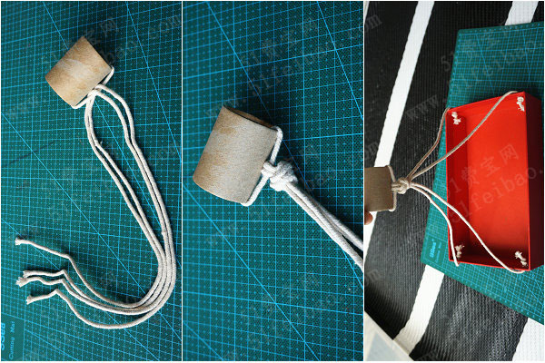 旧物改造diy纸盒玩偶小缆车