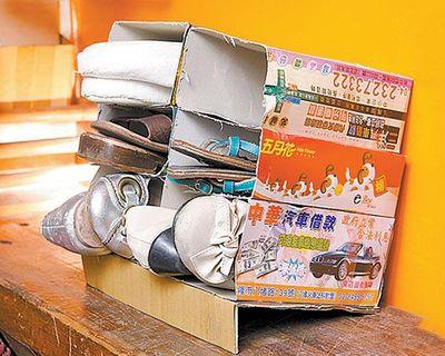 纸巾盒巧做简单小鞋柜/鞋子收纳盒