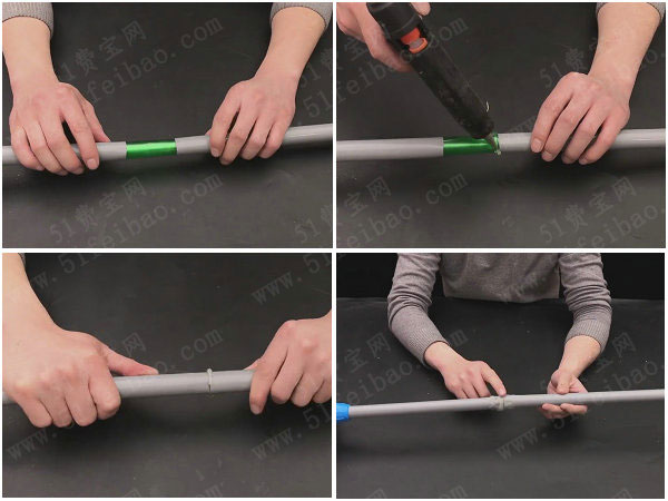 5,接口的地方再缠上几圈胶带进行加固,一个diy拖把修理成功!