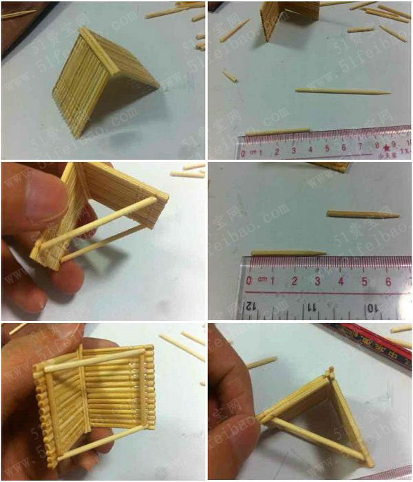 如何做简单diy牙签小屋 - 废旧物品手工制作 - 51费宝网