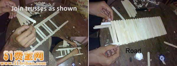 如何利用雪糕棍手工制作拱形桥模型