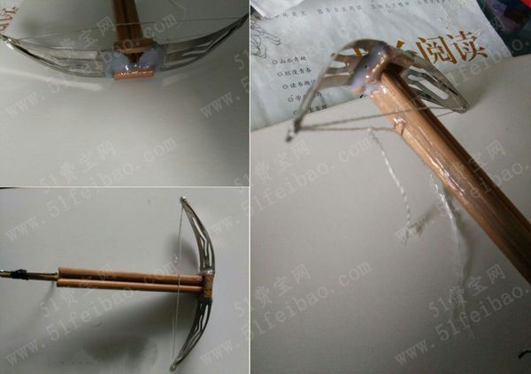 废旧物品diy玩具十字弓做法 - 废物利用手工diy小制作 - 51费宝网