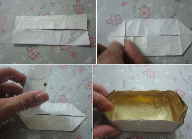 教你用香烟盒锡纸制作折纸烟灰缸