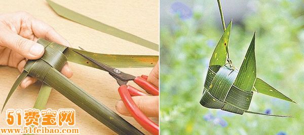 教你如何利用棕榈叶编织手编小鱼教程